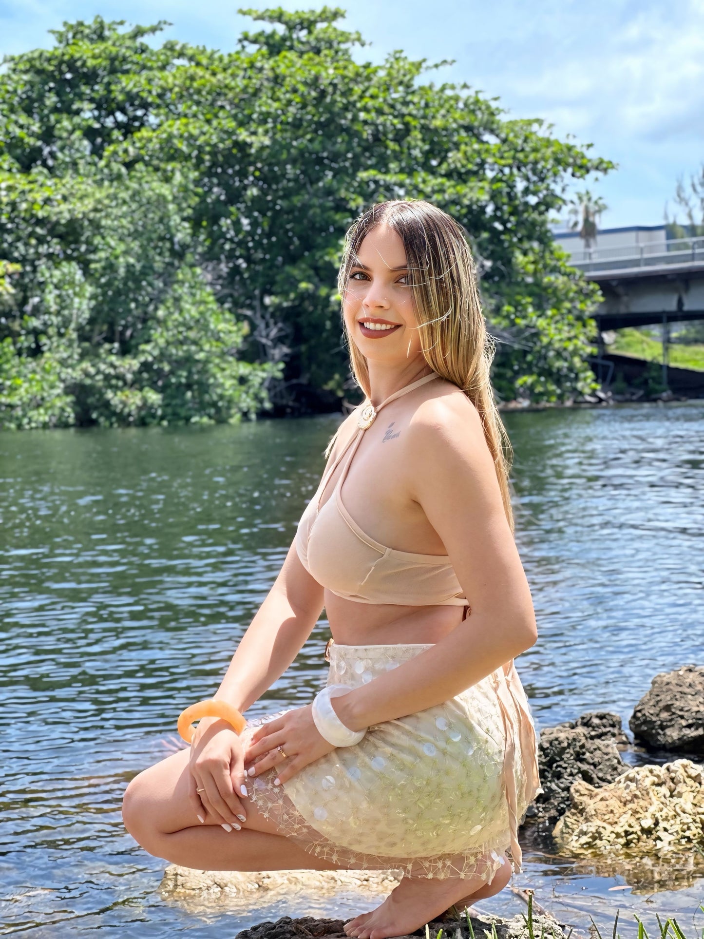 Burnt Milky Skirt Set