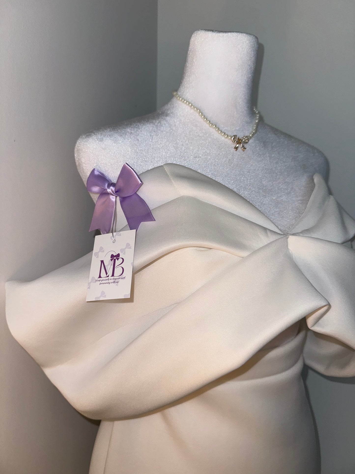 Lilac Bow White Mini Dress